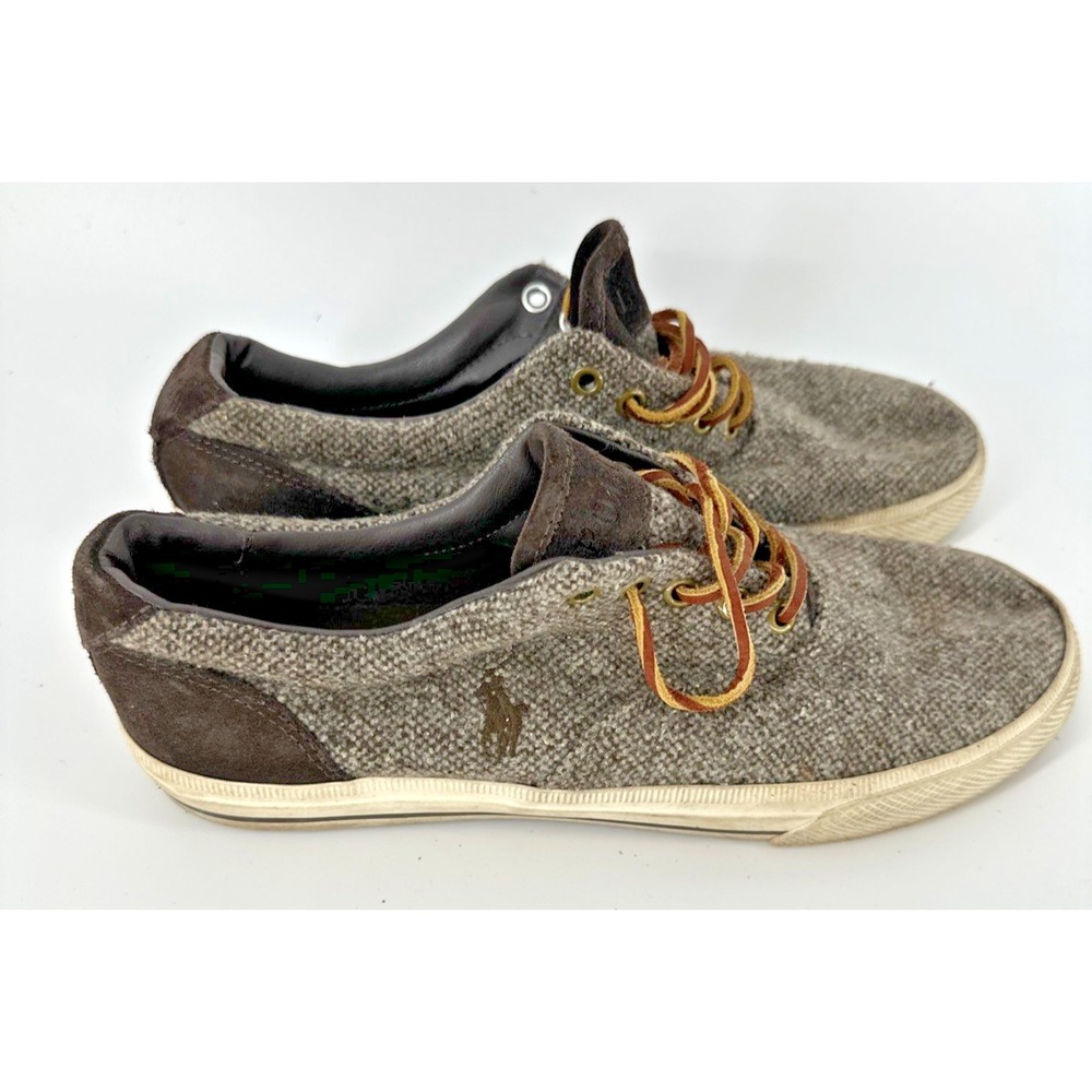 Men's 9 D POLO Ralph Lauren Vaughn Donegal Wool Tweed & Suede Casual Sneakers